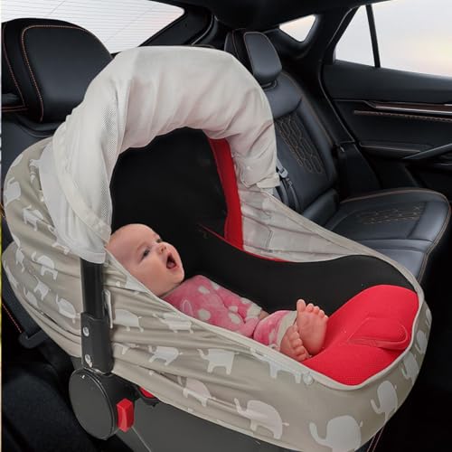 Image of Little Tots Baby Car Seat Canopy Cover, Breathable Sun Shade, Full Privacy for Newborns & Infants, Universal Fit for Boys & Girls