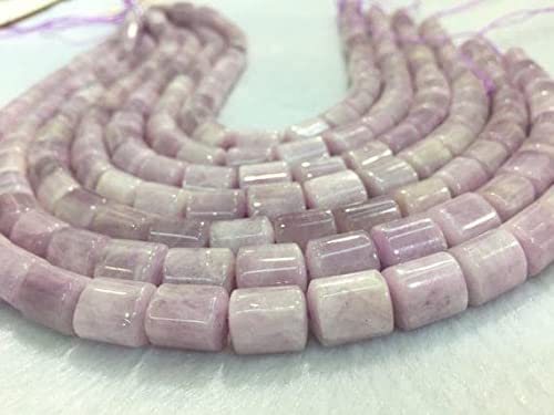 Perles Kunzite cylindre 10x12mm de 20cm pour création bijoux uniques