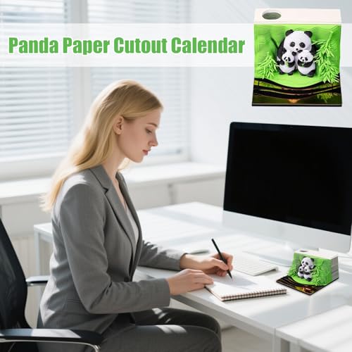 Calendrier 3D 2026 panda, bloc-notes sculpté idéal pour enseignants - 7