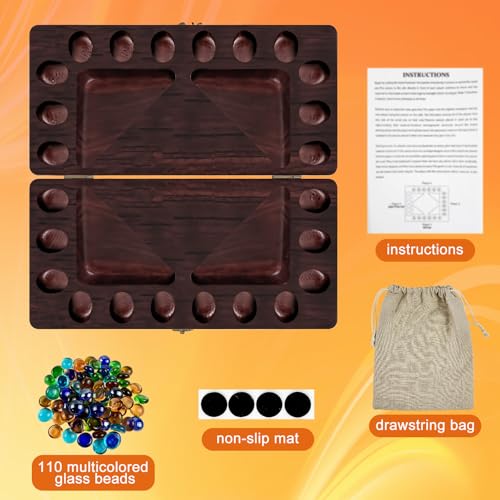 Juego de Mesa Mancala 4 Jugadores Plegable de Madera miniatura 2