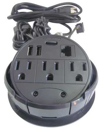 PDU, 3 Outlets, 12A, 8 ft. Cord