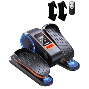 Under Desk Elliptical Machine, Ellipse Leg Exerciser for Seniors with 12 Adjustable Speed, Quiet & Portable Electric Machine Seated Pedal Exerciser with Remote Control for Home