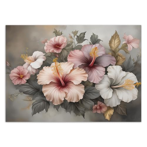 Papier peint mural 3D fleur rose Feeby 100x70 cm