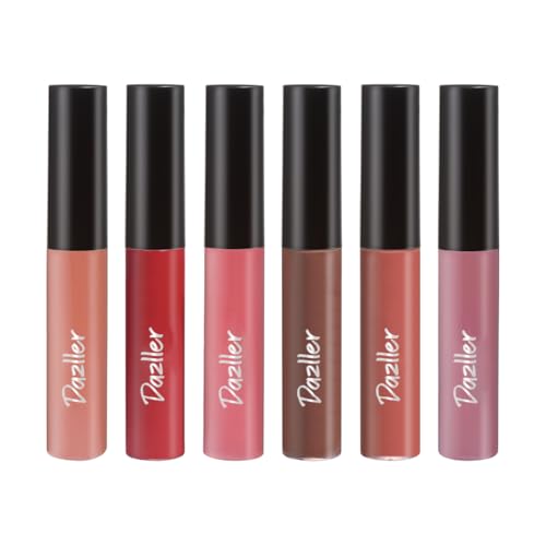Image of Dazller Lip Colour Lipstick Combo Pack of 6|Vibrant Matte Liquid Lipstick for Women|Long Stay|Smudge-Proof|Non-Transfer|Spicy Nudes|16.8g