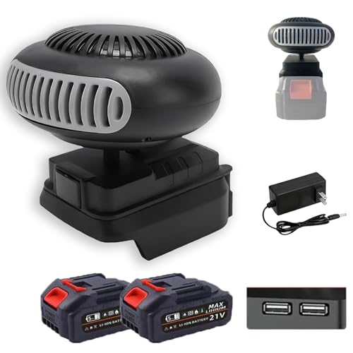 Battery Operated Heater, Battery Powered Heater with Fast Heating & Wireless Demisting, Portable and Quiet for Camping, Car, Office, and Indoor Use (5 sections,Two batteries)