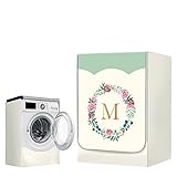 Highdi Funda de Lavadora Cubierta Exterior Impermeable - Adapta a la Mayoría de Lavadoras y Secadoras de Carga Frontal Protector Solar a Prueba de Polvo (M Capacidad ~ 10KG,Guirnalda)