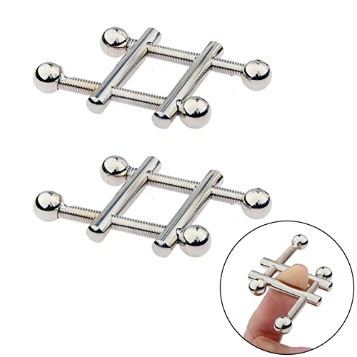 Renvena Fake Nipplerings Piercings Clip On Nipple Rings Stainless Steel Faux Nipple Jewelry Body Piercing Circle Clamp Silver M 1 Pair #TOP4