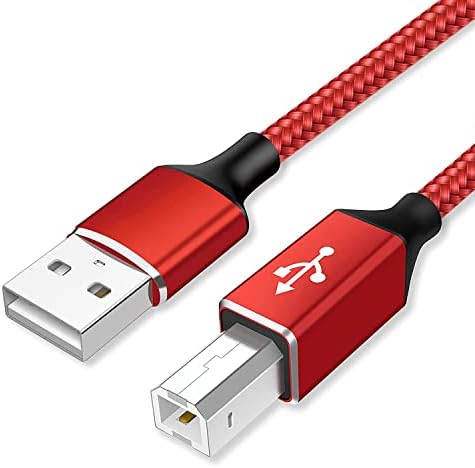 Thoolor Printer Cable, 3M/10FT USB 2.0 Type A Male to B Male, Scanner Cord Nylon Braided USB Printer Cable High Speed Compatible with HP/Dell/Canon/Lexmark/Xerox/Brother/Samsung etc.