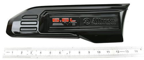 Image of Pair Vent 6.6L V8 Allison Transmission Emblems 3D Badge Replacement for Sierra 2500HD 3500HD 2024-2025 GMC 6.6L (Black)