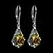 Austrian Elements Crystal Sterling Silver Leverback Dangle Earrings (Clear AB)