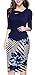 HOMEYEE Women's Elegant Chic Bodycon Formal Dress B288 (XL, L+Dark Blue)