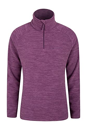 Preisvergleich Produktbild Mountain Warehouse Snowdon Damen Melange Vlies-Jacke mitVollreißverschluss - atmungsaktives Sweatshirt, schnelltrocknend, Winter Traube 44