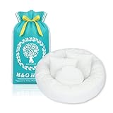 4PC Newborn Photo Props - 1 Soft Cotton-Linen Blend Donut + 3 Posing Pillows, Infant Photography Posing Set for 0-3 Months Babies (3-6kg), Safe & Skin-Friendly Baby Photo Shoot Accessories