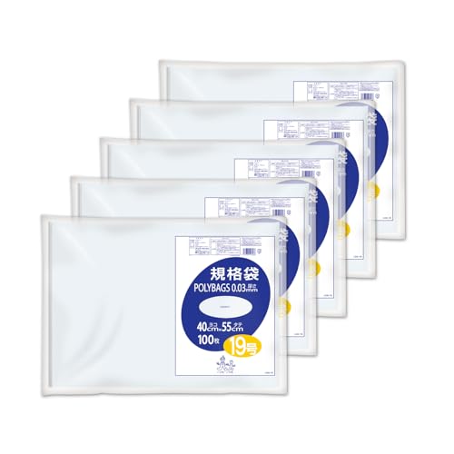 オルディ ポリ袋 規格袋 透明 19号 40×55cm 厚み0.03mm 100枚入り×5個セット 食品にも使える 取り出しやすい ポリバッグ L03-19 (B0DLG8VN81) Amazon価格推移・価格追跡