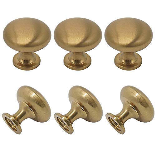 gotyou 6 Stück Griff aus Zinklegierung,Pilztyp Türgriff Schubladenschrank Griff,Runder Einlochgriff Klein,Metallgriff Schubladenknopf,Hauptdekoration,Gold(26mm*30mm)
