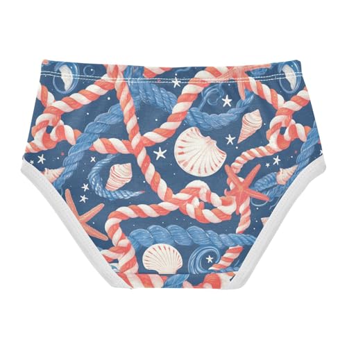 Wusikd Blue Red Seashells Girls' Underwear Cotton Starfish Girls Briefs Soft Toddler Underwear 2T2
