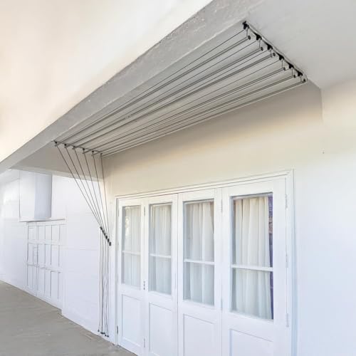 Image of Stainless Steel Heavy Duty Nylon Ropes Individual dropdown Ceiling (6 Pipe X 6 Feet) Cloth Dryer /Cloth Hanger /Cloth Drying Stand for Balcony /Clothes Stand for Drying