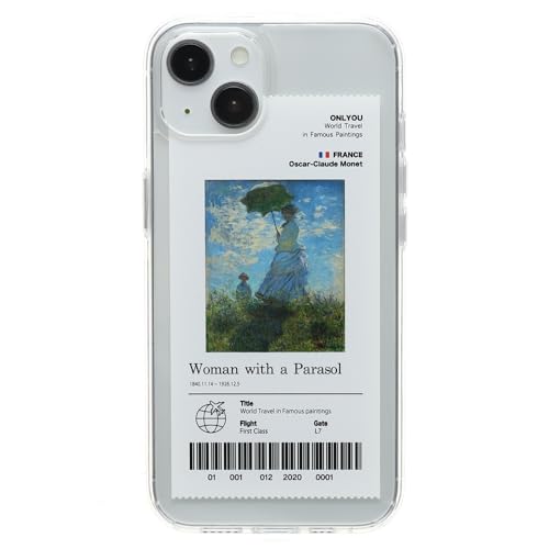 ONLYOU iPhone 16 pro max 用 ケース 韓国 pc tpu 絵画 アート イラスト 散歩 日傘をさす女性 クロード・モネ グッズ カバー アイフォン16プロマックス(iPhone 16 pro max Woman with a Par