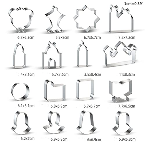 Stainless Steel Biscuit Cookie Cutter Cak Eid Al-Fitr Baking Supplies Cake Plunger Cutter Funny Easter Christmas Gift Cookie Cutters For Kids Shapes #TOP2