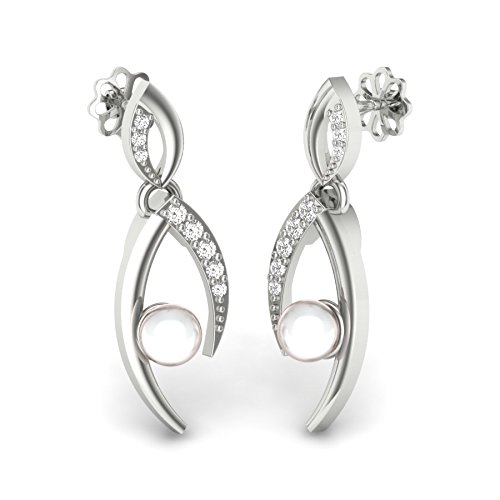 PERRIAN 18k (750) Purity Rose Gold White Gold and Yellow Gold Drop Earrings with Real Diamond in Unique Shape Design for Girls and Women | Birthday Gift for Girls