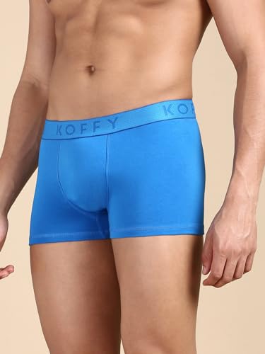 Image of KOFFY Men's Cotton Lycra Mini Trunks with 4-Way Stretch | Wrinkle-Resistant | Ultra-Soft Elastic I 2X Absorbent