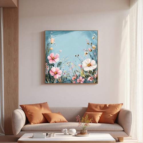Image of Xinpinzhou Stamped Cross Stitch Kits for Adults - 11CT Flowers Pre Printed Cross-Stitch Patterns, Advanced Embroidery Kit for Beginners, 12x12 in DIY Crossstitch Crafts for Wall Decor or Mum Gifts