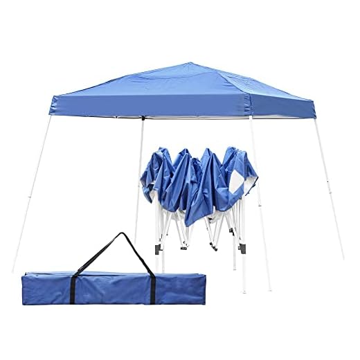10Ft X 10Ft Patio Canopy Patio Tent Pop-up Easy Up Angled Leg Carports Shade