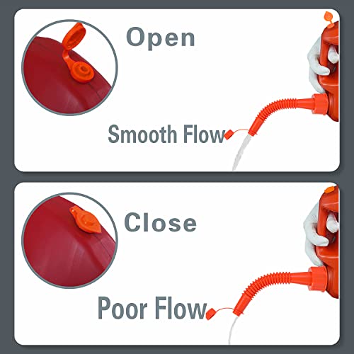 Gas Can Spout Replacement Improved Design Flexible Pour Nozzle Kit With Gasket Stopper Vent Cap Collar Caps For Old Style Water Gas Container Jug Pack Of 4 #TOP2