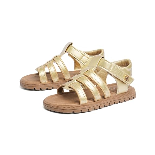Image of QIY Toddler Girl Sandals Little Kids Summer Dress Shoes Open Toe Flats Princess Sandals for School Beach Party