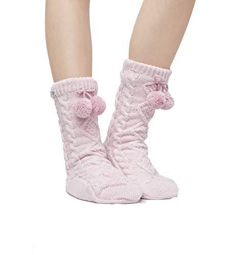 UGG Accessories Damen W POM Fleece Lined Crew Legere Socken, Muschelrosa,...