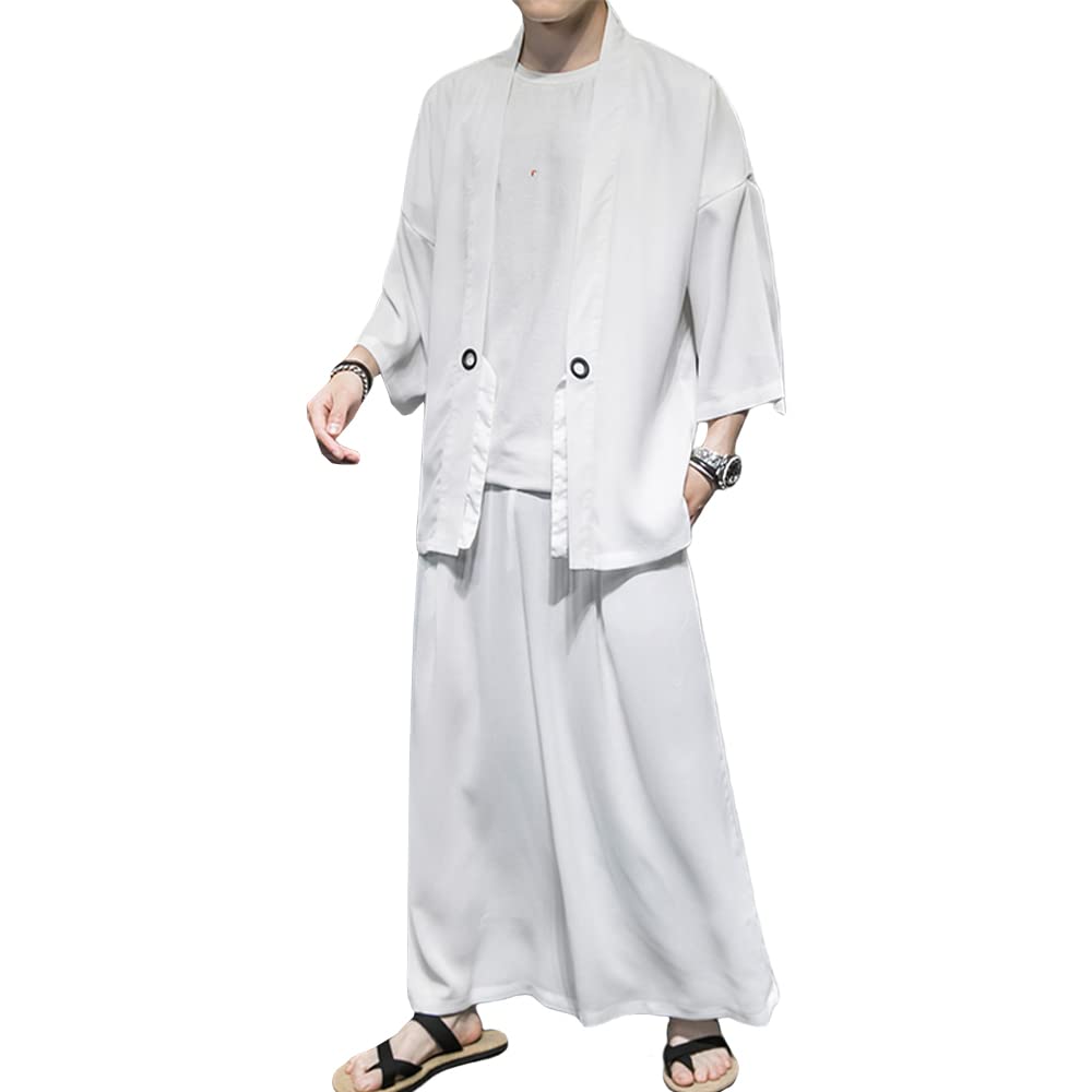 Amazon | [KOGARASI] セットアップ メンズ 上下セット 甚平 作務