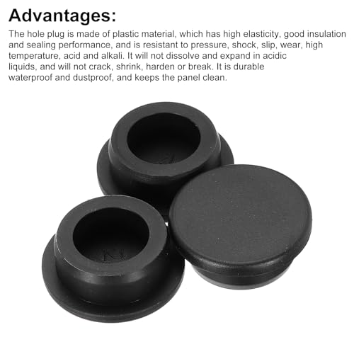 Image of MECCANIXITY 3pcs T-Shaped Silicone Plugs 29mm 1-1 /8 Inch Dia Snap in Plug Hole Seal Cover Round Rubber Stopper for Kitchen Rubber Bulkheads Waterproof Sealing Plugs Black