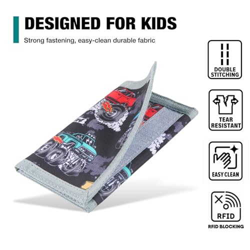 Image of Kids Wallet for Boys Ages 4-12, Monster Truck Boys Wallet for Kids, Toddler Wallets with Coin Pocket, Novelty Christmas & Birthday Gift