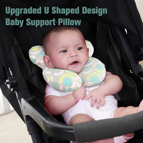 Image of KAKIBLIN Baby Travel Pillow, Upgraded Baby Neck Pillows for Car Seat, Infant Neck Support Pillow for Head and Neck,Newborn Head Support for Car Seat,Pushchair