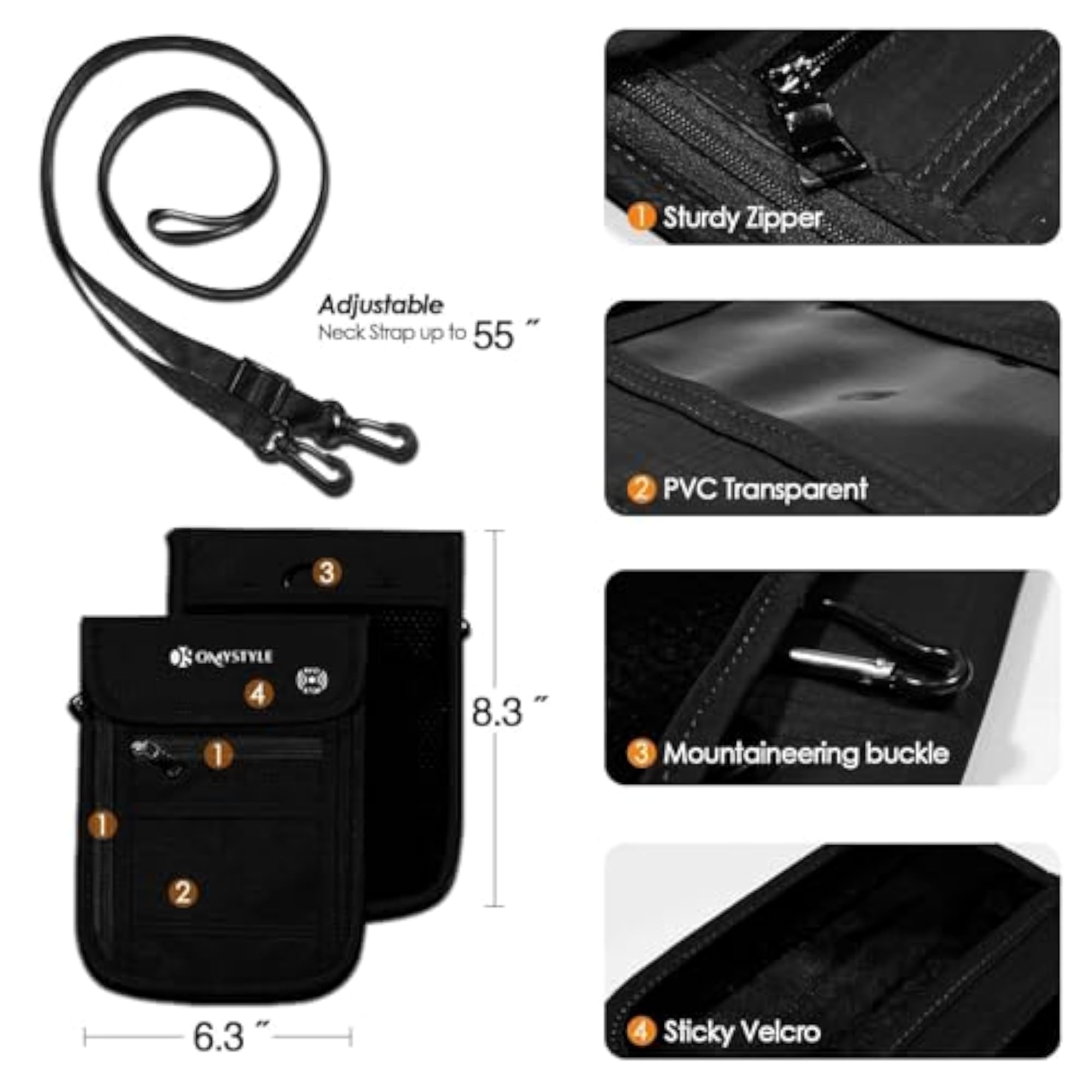 RFID Blocking Passport Holder Neck Wallet, Travel Essential