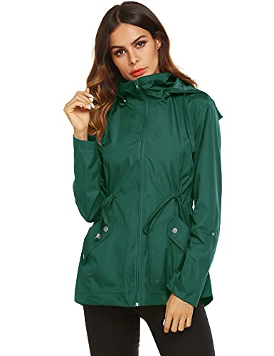 ZHENWEI Rain Jacket Women Waterproof with Lined Raincoat Outdoor Active Travel Hiking3