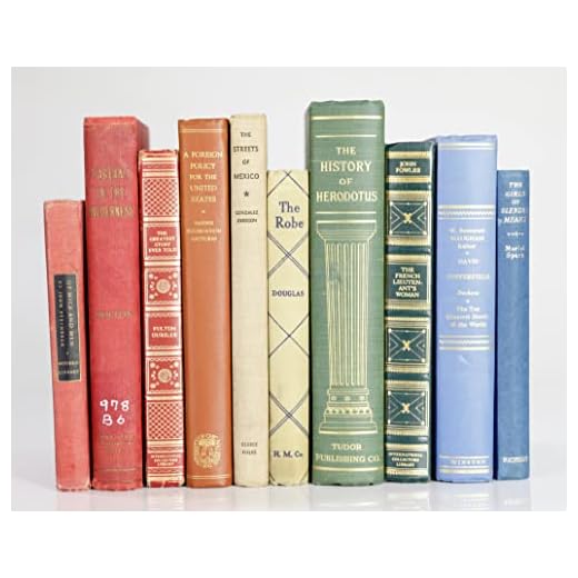 Real Authentic Books for Decoration - Distressed Canvas/Embossed Rainbow Decorative Book Set