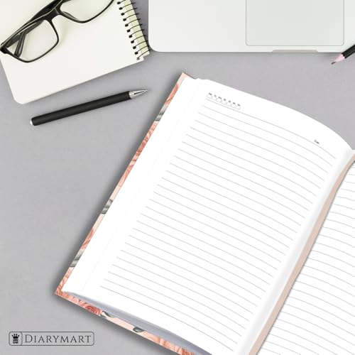 Image of Hard Bound Notebook for Girls & Women | A5 Ruled Journal | 192 Pages | 80 GSM Premium Paper | Designer Laminated Cover | Ribbon Bookmark | Notebook for School, College, Office, Journaling & Note Taking (DM4021)
