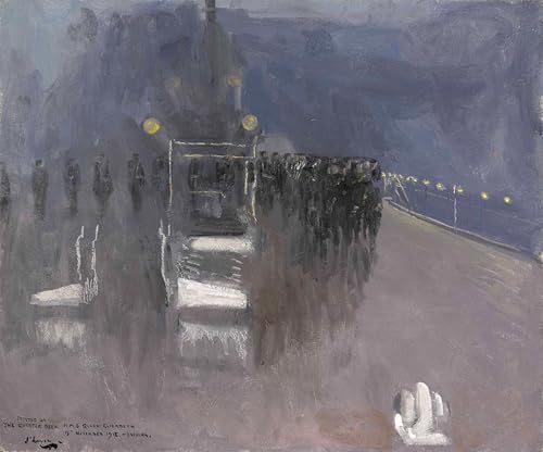 Póster de paisaje histórico L'arrivo Dei Delegati de John Lavery para pared, 60x90cm