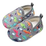 Boys Slippers Girls Slippers Moccasin Memory Foam Winter Nonslip Indoor Outdoor Slippers Grey Dinosa
