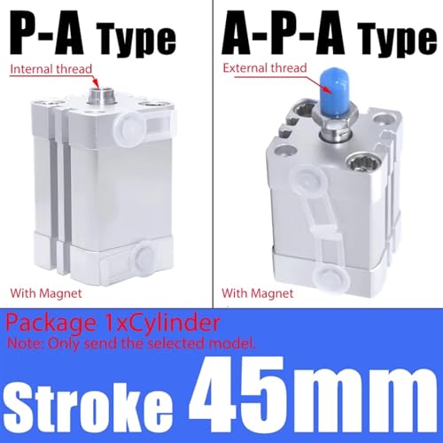 Vérin pneumatique compact alésage 32 mm course 45 mm APA carré