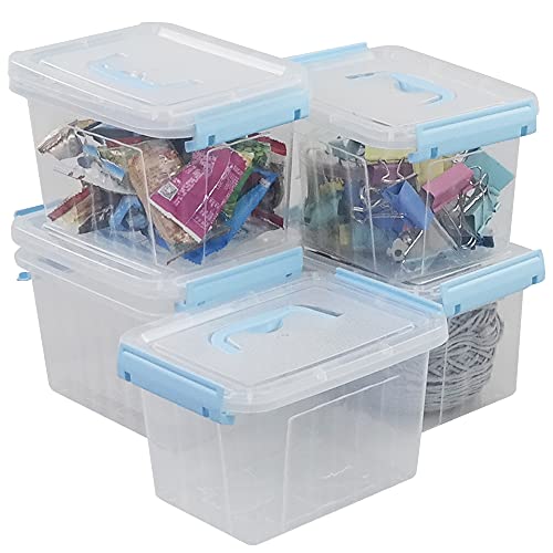 Fosly 6er Pack 3L Stapelboxen mit Deckel, Aufbewahrungsbox Plastik Cover