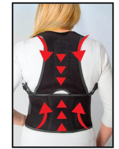 Posture Corrector for Men & Women | Adjustable Upper Back Brace | Provides Neck, Shoulders, & Back Pain Relief | Posture Trainer for Spinal Alignment | Premium Back Straightener | Magnetic or Standard