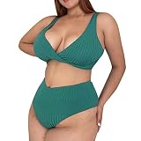 Frauen Plus Size Badeanzüge für Frauen Badeanzüge Zweiteilige Tops mit Bikini Bottoms Twists Bademode Totenkopf Shirt Herren