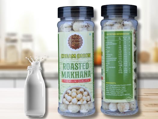 Image of Vns Dry Fruit Culture Makhana Lemon and Mint Flavored Roasted Fox Nuts | Healthy Gluten Free Snack | Rich in Protein and Antioxidants 55 Gram Each (Pack of 2)