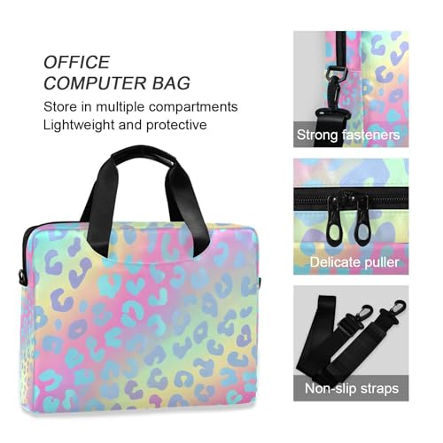 Maletín para laptop estampado azul con correa, 13-15.6 pulgadas miniatura 5