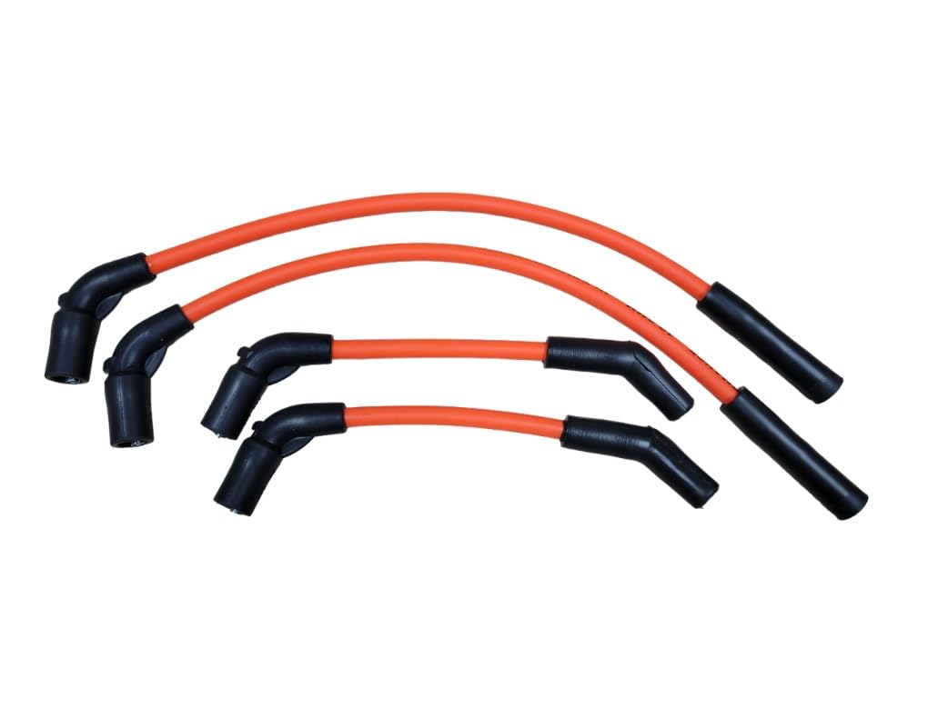 Orange 10mm Spark Plug Wires Silicone Compatible with Harley Davidson Softail 2018+ FX FXST 2024+ Road King/Street Glide M8 Milwaukee 8, TONS-18M8FXFL-OR-10MM