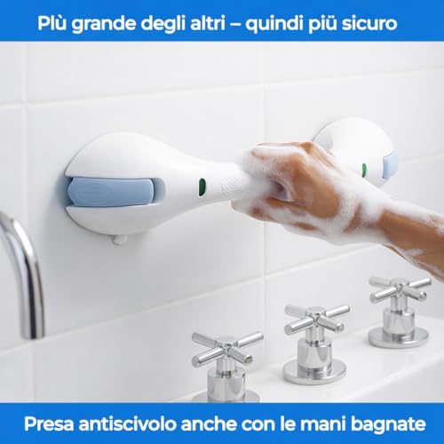 Maniglione Doccia A Ventosa Senza Fori – Maniglia Doccia Antiscivolo Fino A 120 Kg – Maniglione Bagno 44 Cm Per Doccia E Vasca – Ausilio Sicurezza Per Anziani, Bambini E Persone Con Mobilità Ridotta - 3