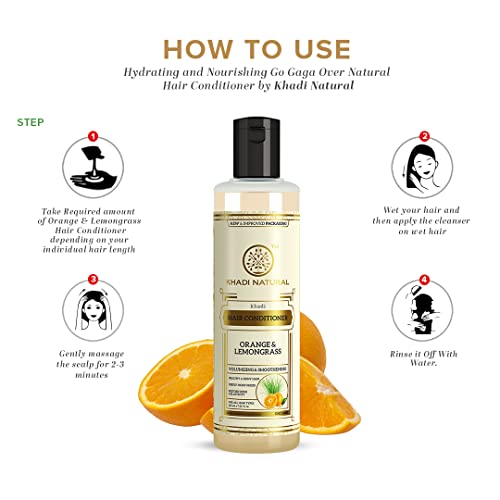 Khadi Natural Orange & Lemongrass Conditioner | Revitalizes hair strands|Restores hair shine and elasticity| Conditioner that softens hair|Suitable... - Image 3