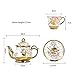 DaGiBayCn 20 Piece European Ceramic Tea Set Coffee set Porcelain Tea SetWith Metal Holder,flower tea set Red Rose Painting,160ML/Cup,460ML/Pot (Large version).